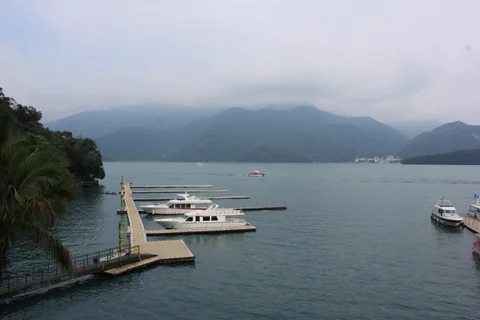 水社碼頭與大淶閣周邊景觀