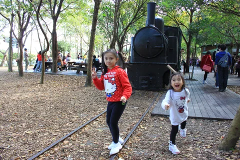 蒸汽火車與舊鐵道景物