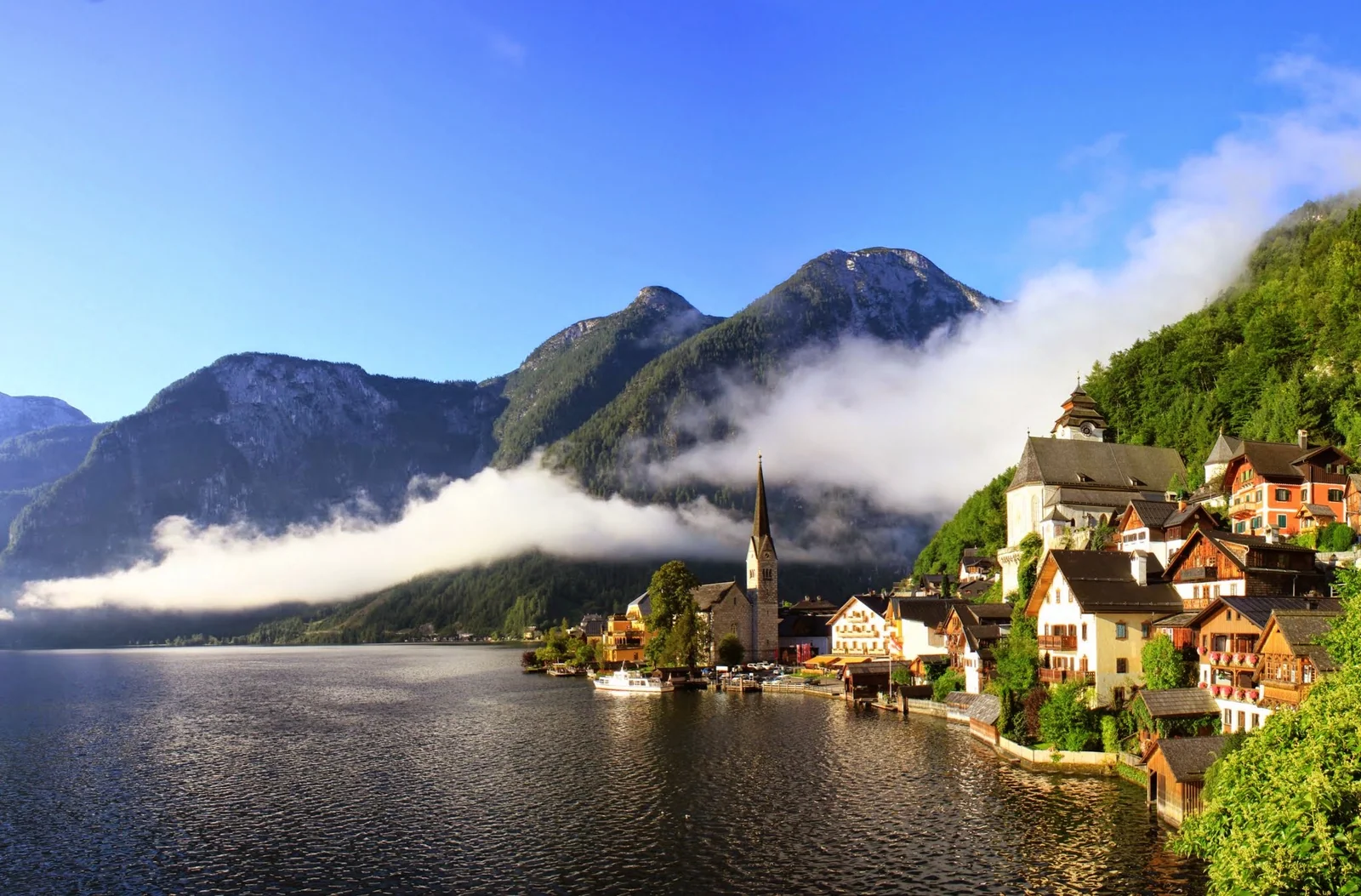 哈修達特湖畔與湖區山景